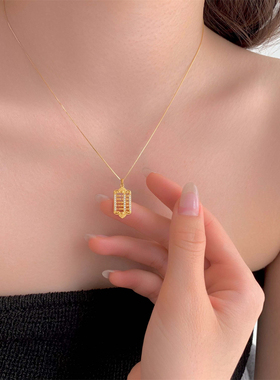 岚屿通体925银祥云如意算盘项链