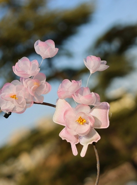 醉流年【蔷薇花事】原创手工烫花森系甜美唐风花朵边夹仙拍照发饰