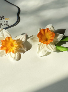 水仙花边夹森系甜美花朵汉服头饰