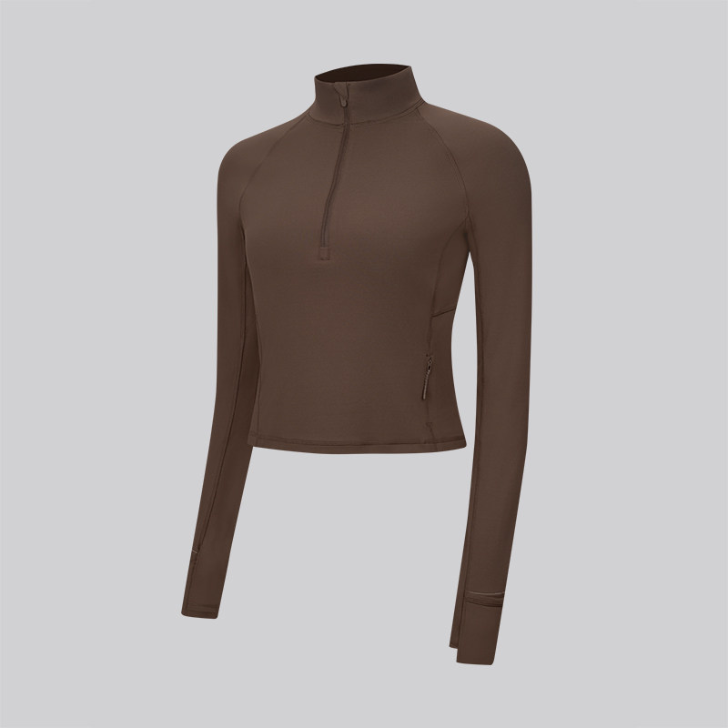 It's Rulu 女士运动短款半拉链衫 芯吸丨lululemon丨LW3HYAS 衫吊实拍商品图