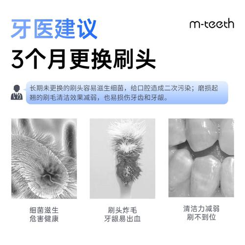 【星光Y1/繁星C3专用】mteeth萌牙家替换刷头3支装 - 图2