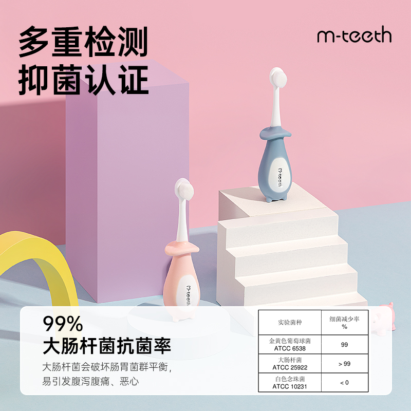 m-teeth萌牙家萌小鹅系列2-6岁儿童手动牙刷乳牙刷保护牙龈 - 图3