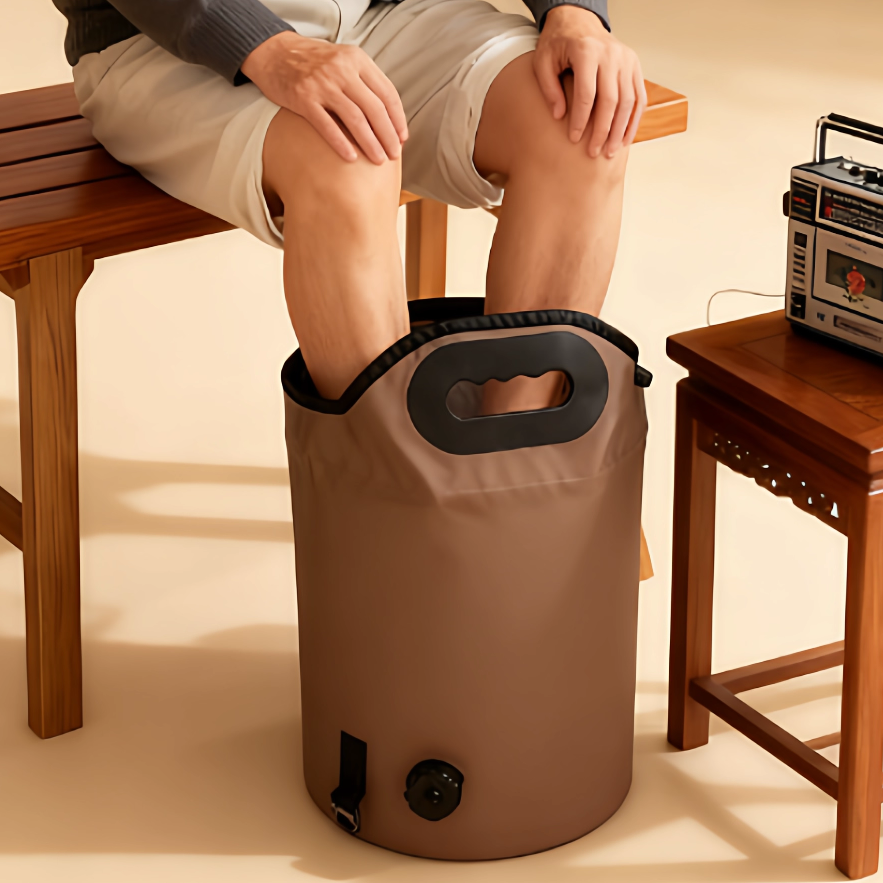 泡脚桶家用保温足浴盆折叠汗蒸水桶袋沐养生足桶袋高深桶泡小腿,淘宝优惠券,粉丝福利购,淘宝优惠卷