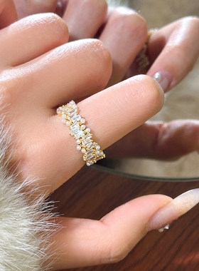 小众设计轻奢高级感锆石珍珠戒指