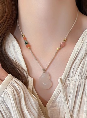 手工编织绳狐狸吊坠项链女