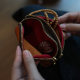 Vegetable tanned cowhide niche retro double zipper coin purse