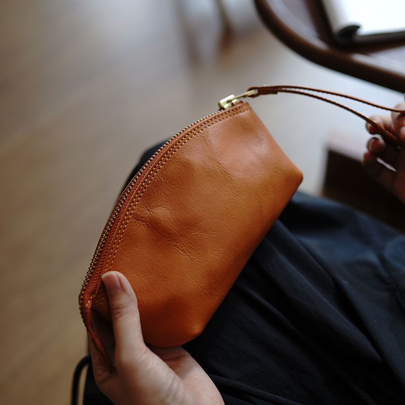 鹿小姐 植鞣牛皮简约实用大容量手拿包真皮百搭证件化妆品收纳包,淘宝优惠券,粉丝福利购,淘宝优惠卷