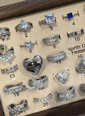 Northday推荐 韩国博主ins翻盖中古款大爱心英文字母戒指开口男女