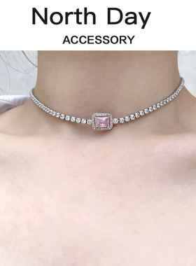 质感宋妍霏同款宝石锆石choker
