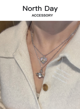 高品质 方圆同款Pinaorb铆钉立体闪钻透明球项链耳环耳钉