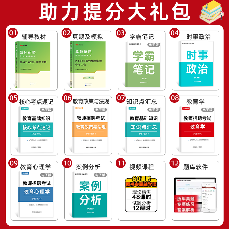 中公教育2024中学生物教师招聘考试学科专业知识教材历年真题汇编及全真模拟试卷教师招聘考试学科专业知识考试用书云南贵州陕西 - 图0