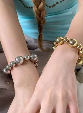 个性小众大小珠弹力手链ins时尚韩系百搭手环手镯手串首饰