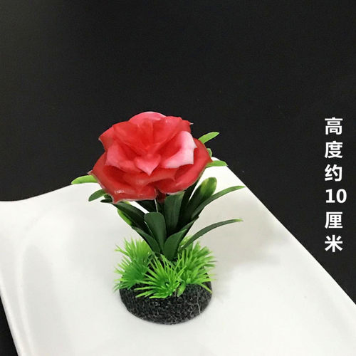 酒店菜品刺身拼盘特色菜创意盘头点缀摆盘装饰仿真花草盘饰小摆件 - 图2