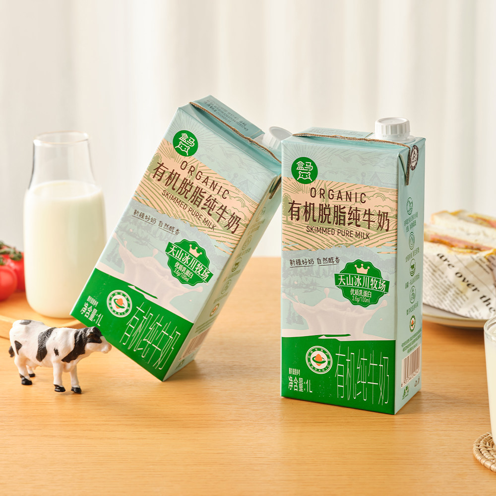 盒马 3.6有机脱脂纯牛奶 1L*6盒