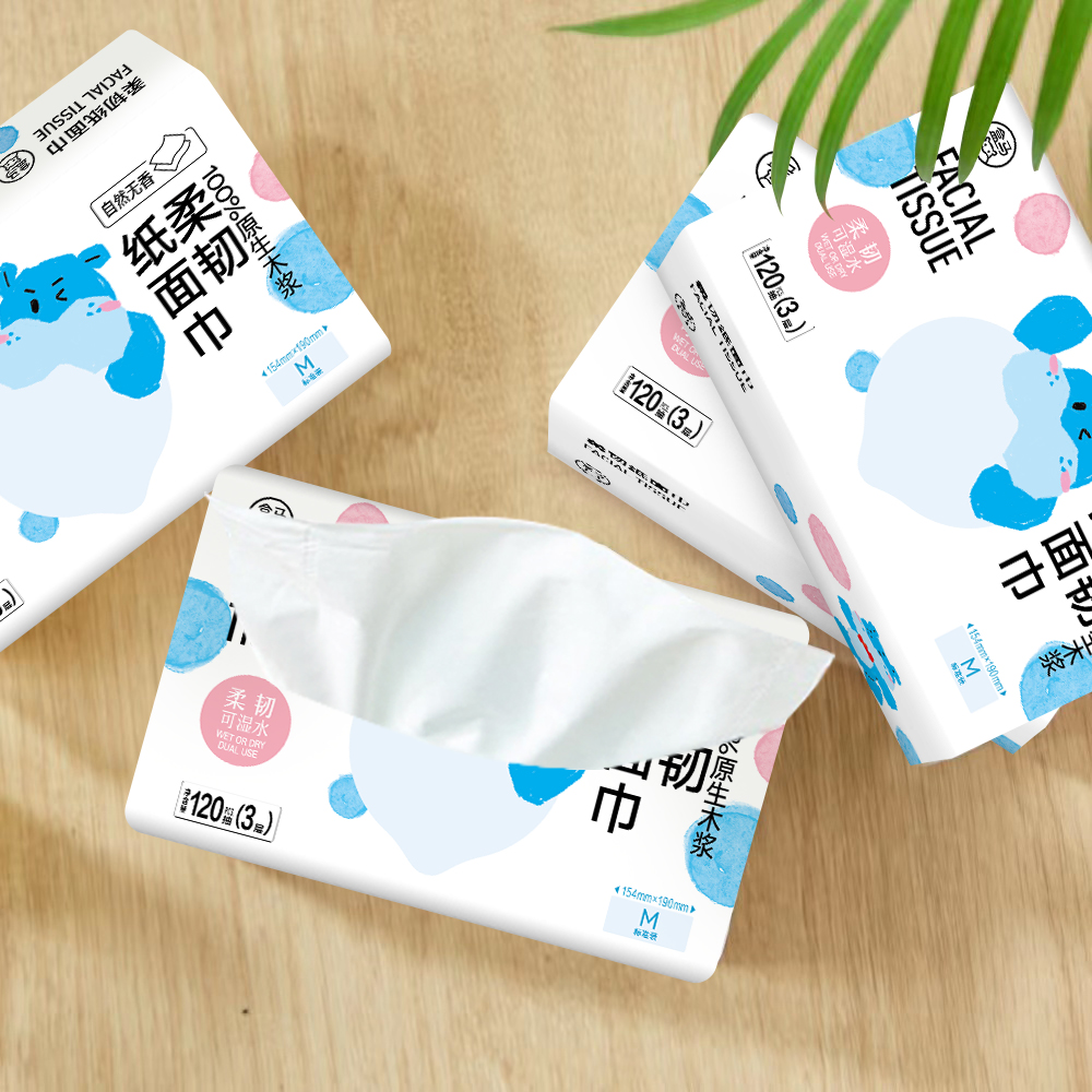盒马 纸面巾 柔韧 3层 M 120抽*20包 - 图2