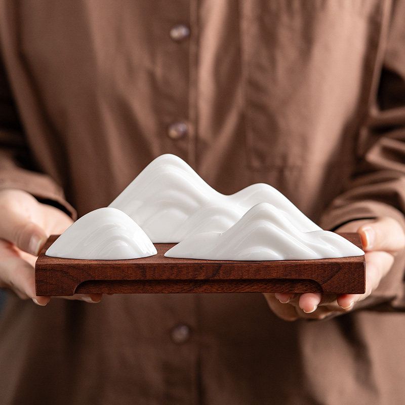 白瓷假山小摆件创意微景观造景陶瓷客厅玄关中式样板房装饰品摆设,淘宝优惠券,粉丝福利购,淘宝优惠卷