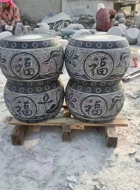 青石柱墩底座石墩子墩垫基石墩石雕柱皮圆墩空心石柱柱顶石包柱石