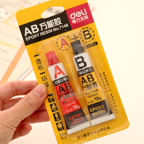 得力7148 AB万胶AB胶A+B能胶水金属玻璃陶瓷强力胶多功能胶 - 图0