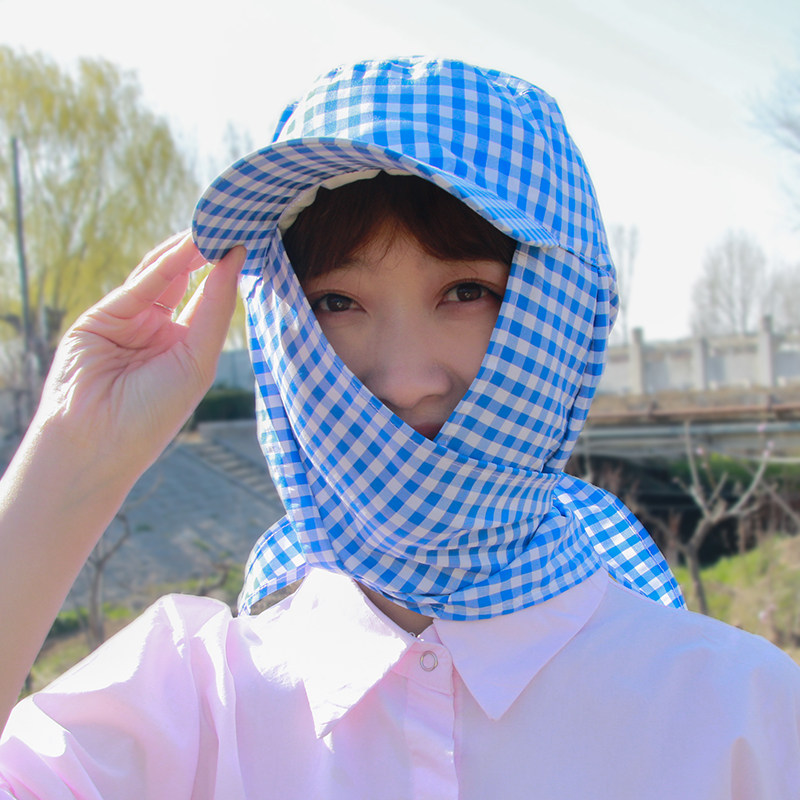 农活遮阳帽子女夏季田间工作务农防尘护脸户外采茶干活包头防晒帽