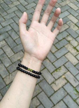 新中式绿檀木双圈手串