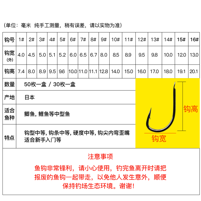 伊豆鱼钩日本进口平打正品散装歪嘴伊豆有倒刺不跑鱼的鱼钩伊豆朝-图1