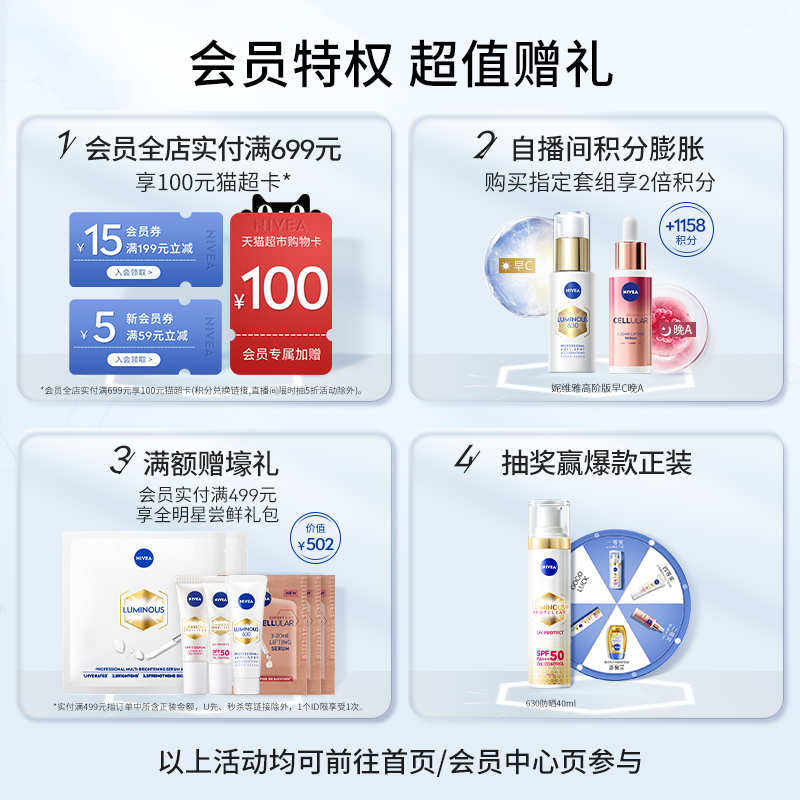 【618壕礼】妮维雅630防晒隔离轻薄SPF50焕白面部通勤2支装 - 图0