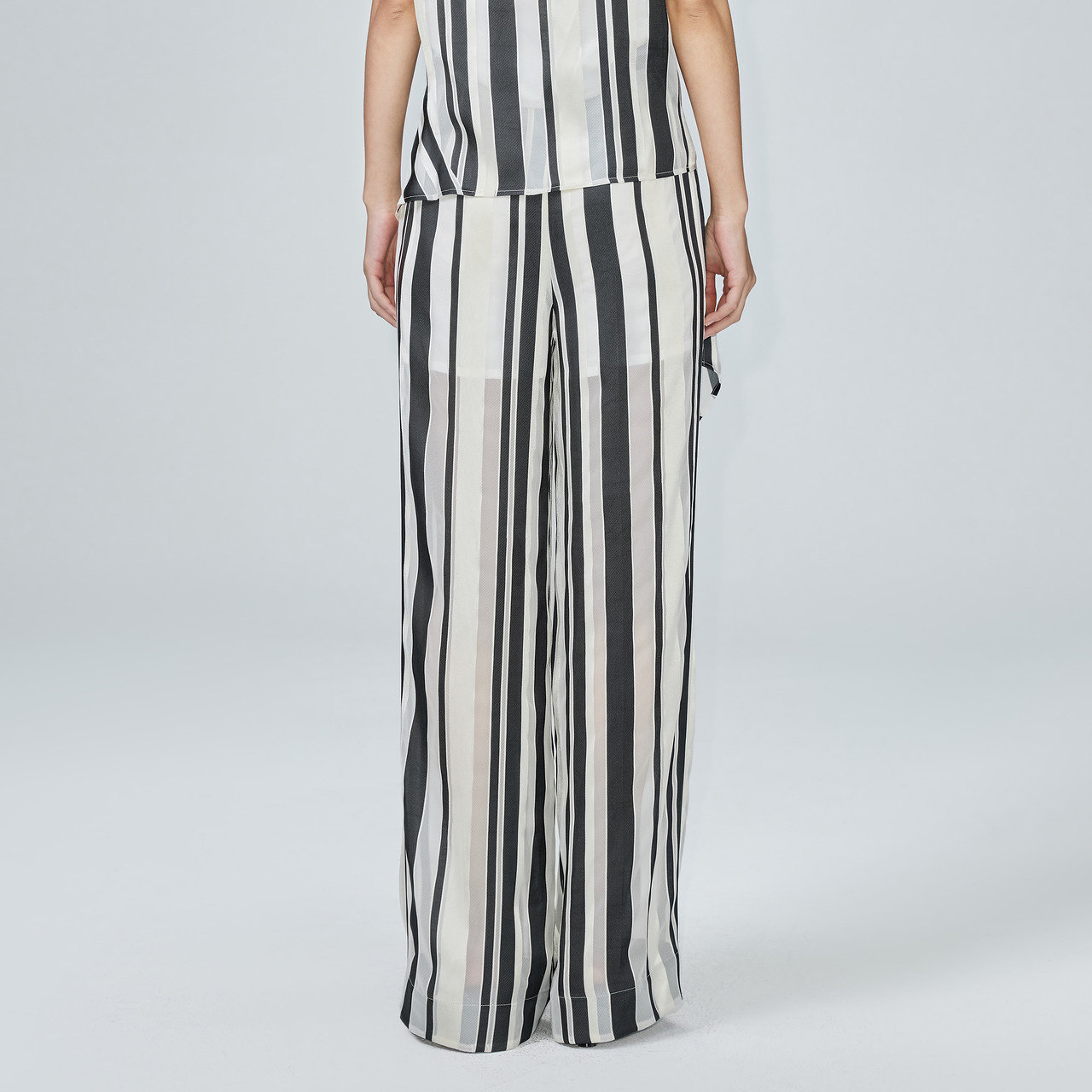 IMM尹默女装烧花面料套装高腰直筒条纹休闲裤气质阔腿裤夏,淘宝优惠券,粉丝福利购,淘宝优惠卷