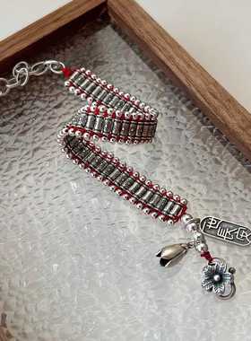 手工编制小鞭炮S925纯银复古