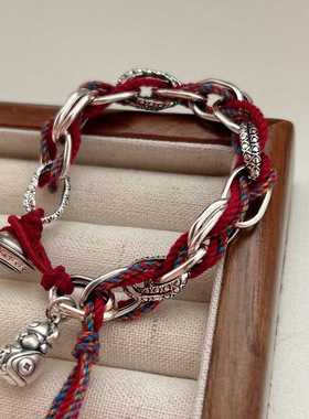 本命年新款搭配红绳手链925纯银