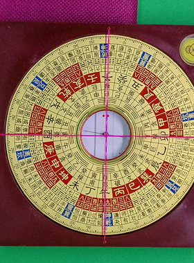 2025集福堂彩铜面罗盘专业3寸三元三合综合随身指南针高精度