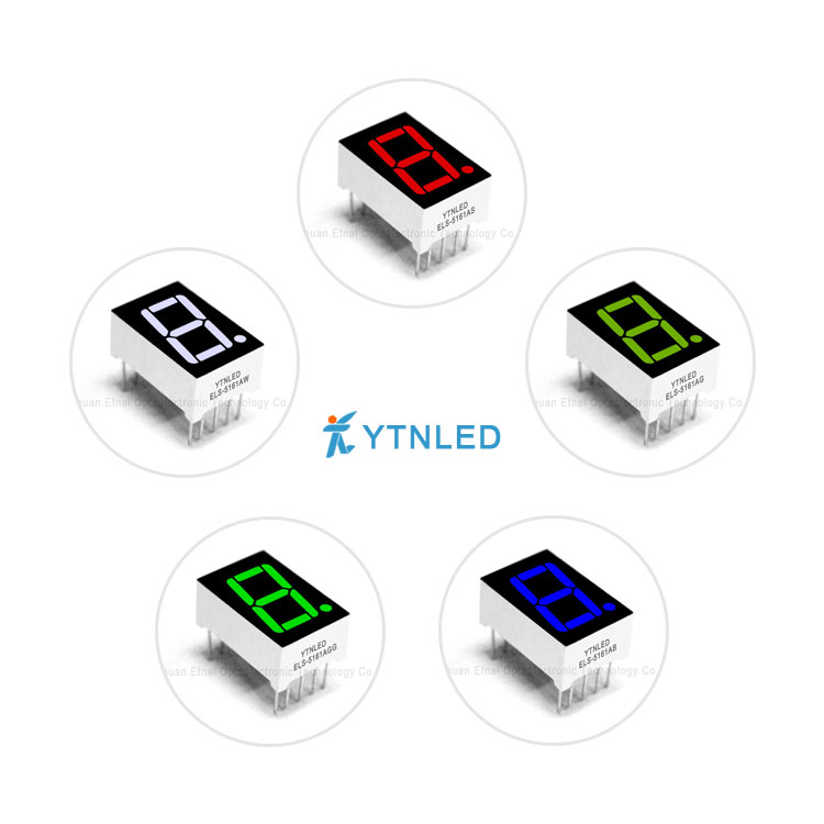 0.56英寸1位数码管共阴共阳红黄绿翠绿蓝白色ELS-5161AS/AG/BS/BG - 图1