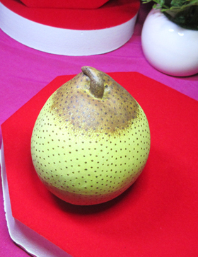 陶瓷仿真雪梨装饰水果农场造景