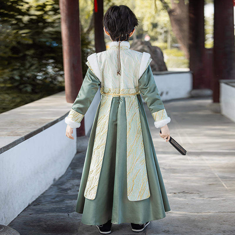 汉服男童秋冬季新款加绒加厚帅气侠客儿童演出古装拜年服,淘宝优惠券,粉丝福利购,淘宝优惠卷