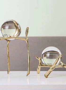 轻奢风创意样板间书房水晶工艺品