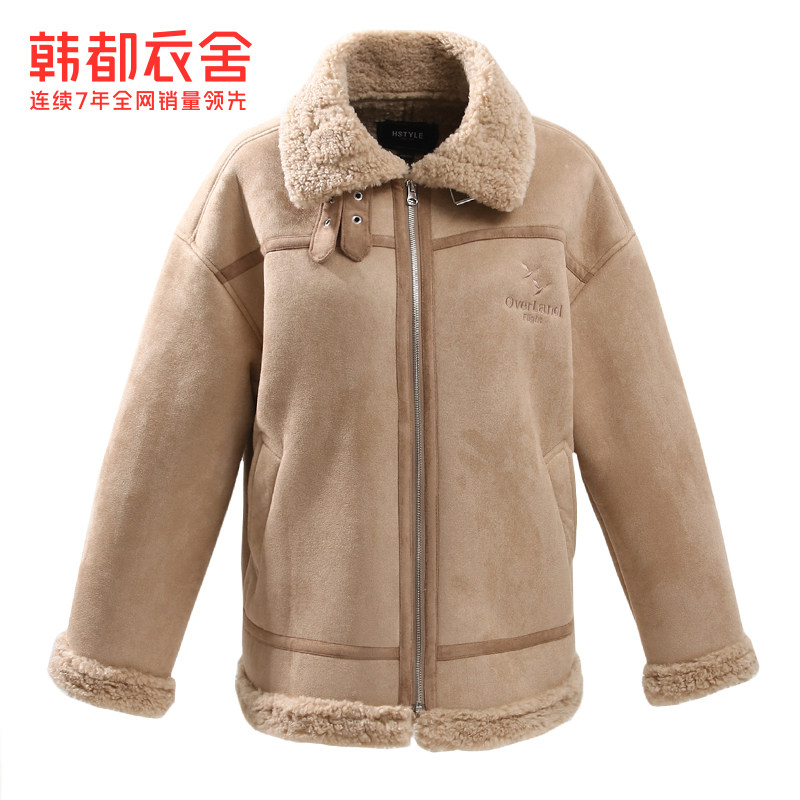 韩都衣舍2021新款宽松仿拼接女棉衣 韩都衣舍棉衣/棉服