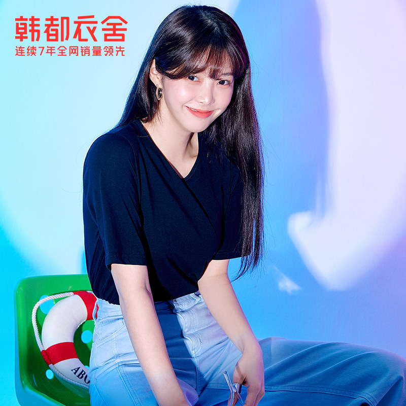 韩都衣舍2022夏季新款凉爽玉t恤 韩都衣舍T恤