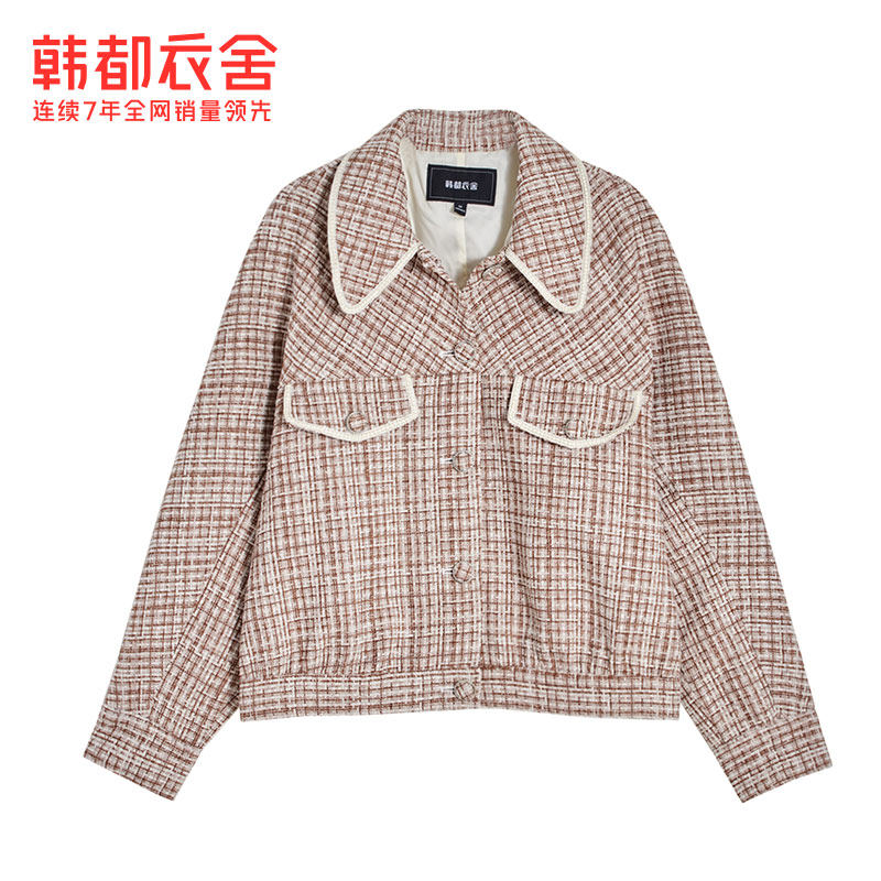韩都衣舍2022秋冬新款韩版短外套 韩都衣舍短外套