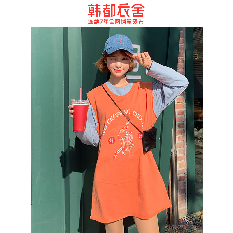 韩都衣舍2020韩版秋装宽松长袖t恤 韩都衣舍锦鑫通达连衣裙