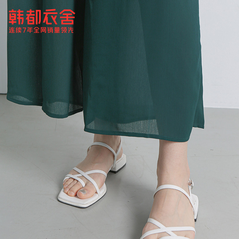 韩都衣舍2020秋新款高腰垂感女裤子 韩都衣舍休闲裤