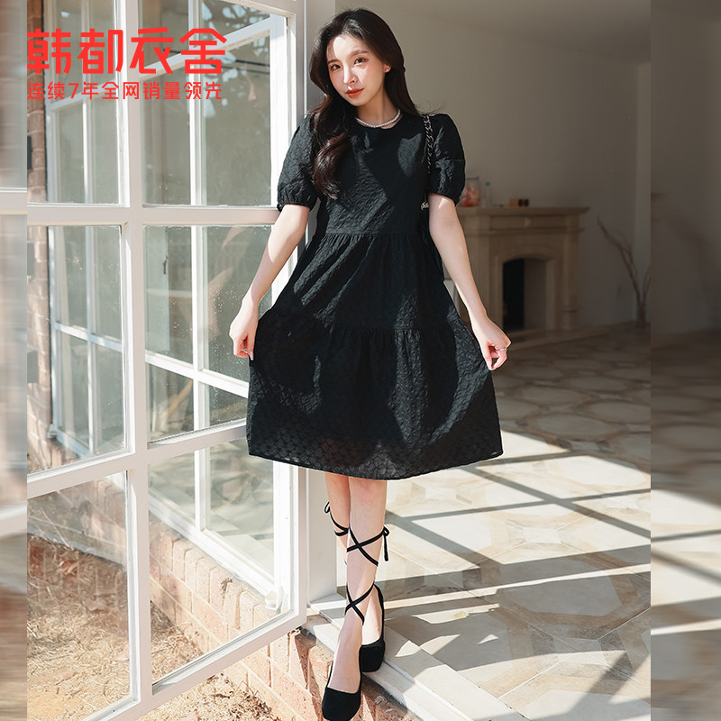 韩都衣舍泡泡袖女2022夏童趣连衣裙 韩都衣舍连衣裙