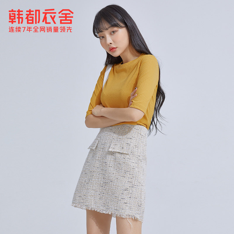 韩都衣舍潮流韩版显瘦圆领打底衫 韩都衣舍T恤