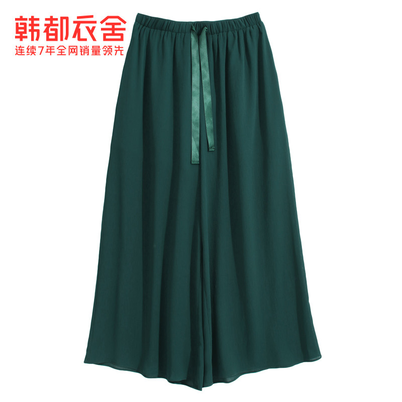 韩都衣舍2020秋新款高腰垂感女裤子 韩都衣舍休闲裤