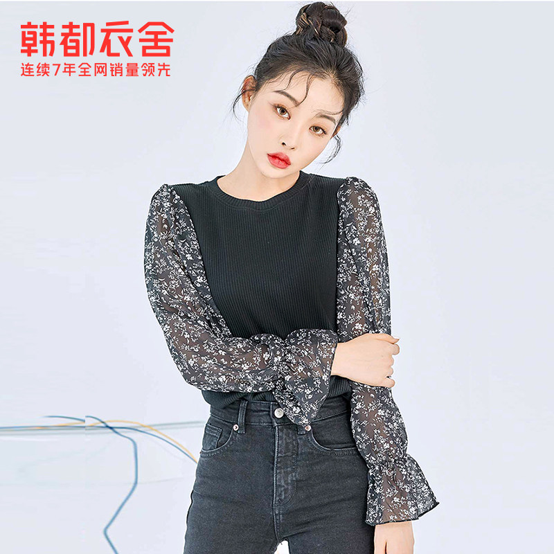 韩都衣舍2020秋装新款韩版碎花t恤 韩都衣舍T恤