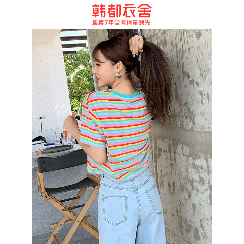 韩都衣舍2020年夏装新款宽松女t恤 韩都衣舍敏丽T恤