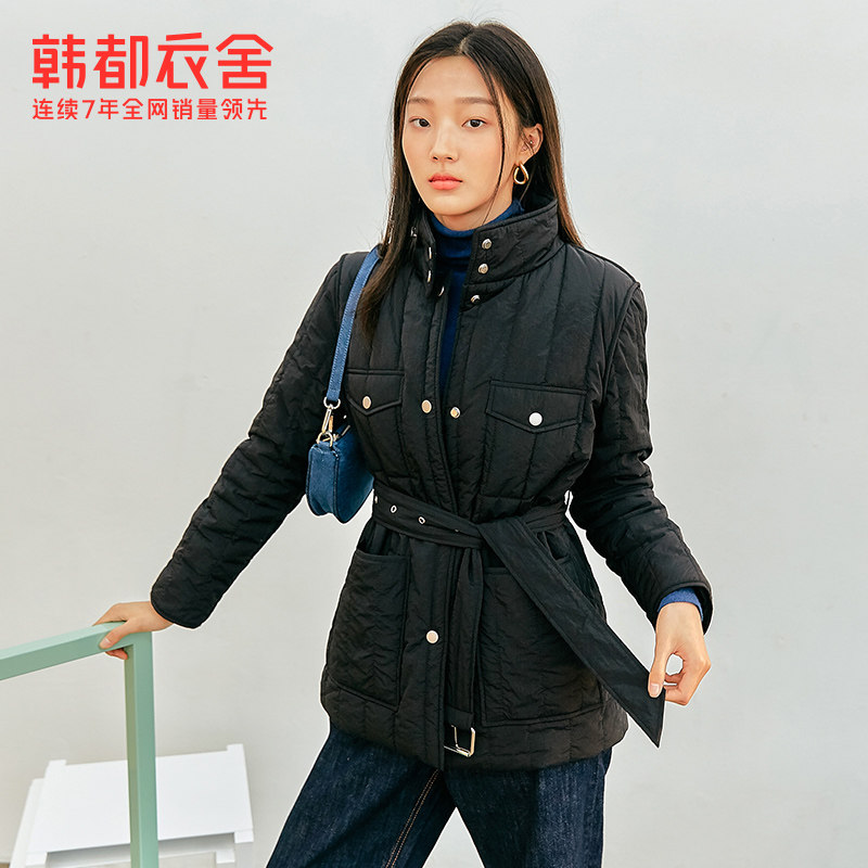 韩都衣舍2021冬季新款立领宽松棉服 韩都衣舍棉衣/棉服