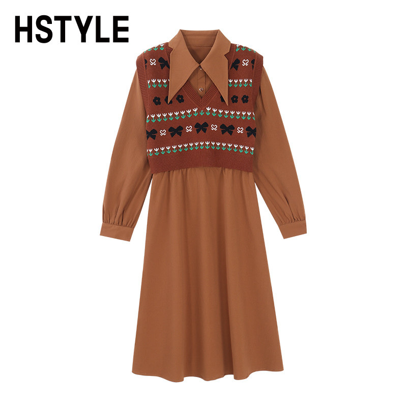 韩都衣舍2022秋季新款针织马甲套装 韩都衣舍时尚套装