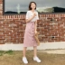 Quần áo Handu 2019 Quần áo nữ mùa hè Hàn Quốc khí chất mới thắt lưng khâu váy giả hai mảnh OY8487 Huân - Váy eo cao