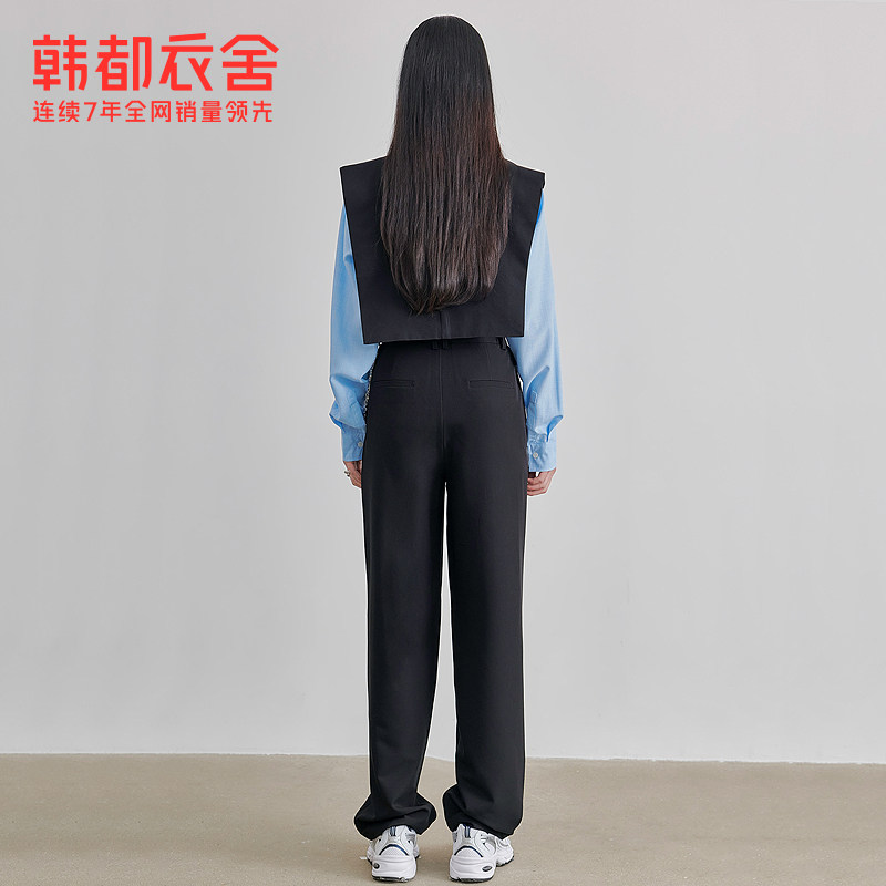 韩都衣舍夏装新款宽松高腰休闲裤 韩都衣舍休闲裤