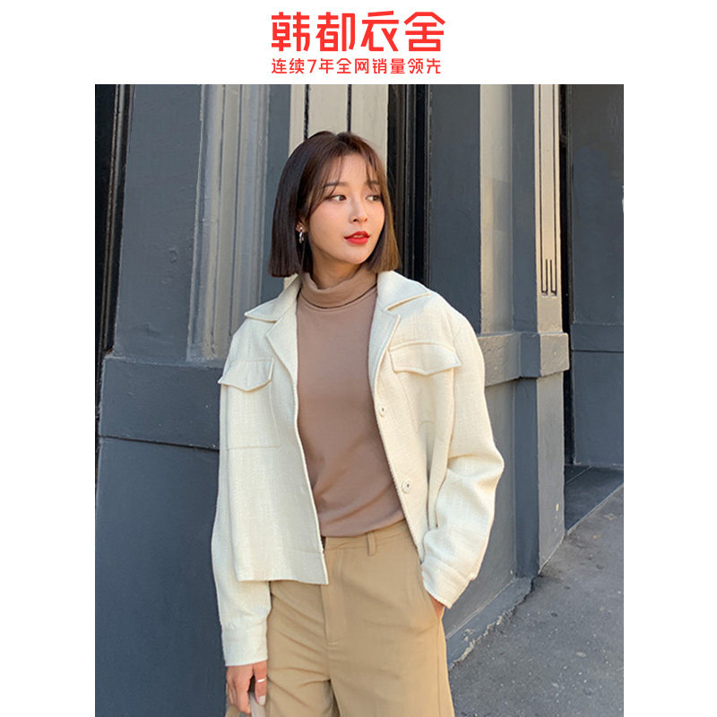 韩都衣舍旗舰店2020秋新款短外套 韩都衣舍敏丽短外套