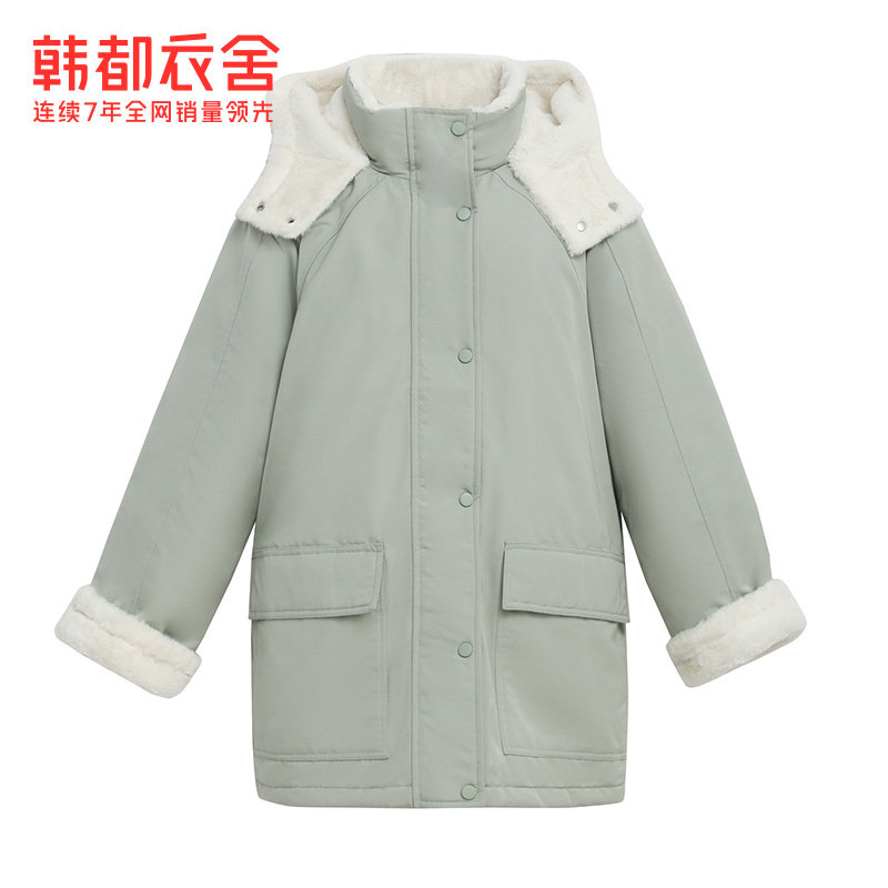 韩都衣舍女装冬防风毛边休闲棉衣 韩都衣舍锦鑫通达棉衣/棉服